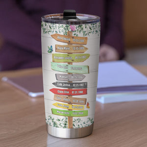 Personalized Grandma's Garden Tumbler - Grandchildren Fill A Place In Your Heart You Didn't Know Was Empty - Custom Grandchildrens' Names and Birthdates - Tumbler Cup - GoDuckee