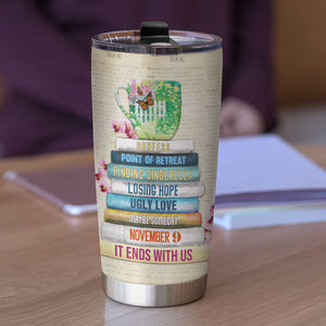 Personalized Reading Girl Tumbler - It Ends with Us - Colleen Hoover - Tumbler Cup - GoDuckee
