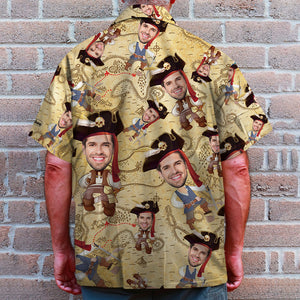 Custom Pirate Face Hawaiian Shirt and Men Beach Shorts- Summer Gift For Him, Pirate Lover - Hawaiian Shirts - GoDuckee