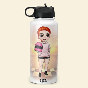 Personalized Racing Girl Water Bottle - Gear Shiftin Racin Kinda Girl - Water Bottles - GoDuckee