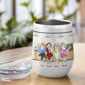 We Are Not Old We Are Recycled Teenagers, Bestfriend Bar Drinking Wine Wine Tumbler - Wine Tumbler - GoDuckee