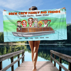 Brew Crew Family And Friends - Personalized Beach Towel - Beach Towel - GoDuckee