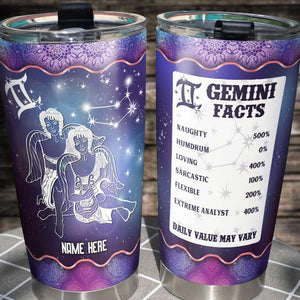 Horoscope Zodiac Gemini Facts - Personalized Tumbler Cup - Gemini Gifts - Tumbler Cup - GoDuckee