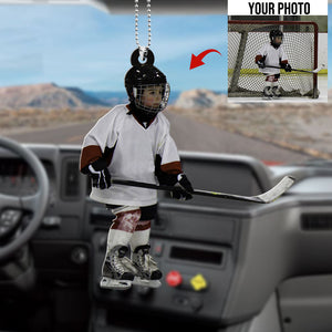 Ice Hockey Personalized Flat Car Ornament - Ornament - GoDuckee