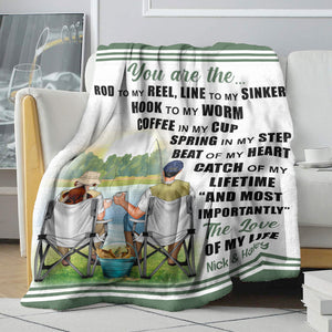 Fishing Couple You Are The Rod To My Reel, Personalized Blanket - Blanket - GoDuckee