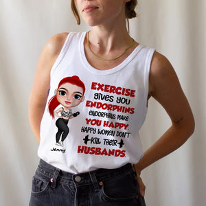 Gym Exercise Gives You Endorphins - Personalized Shirts - Shirts - GoDuckee