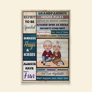 Grandparent House Rules Personalized Canvas Print - Poster & Canvas - GoDuckee