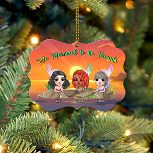 We Mermaid To Be Friends - Personalized Mermaid Ornament - Christmas Gift For Best Friends, Soul Sisters, Girl Doll - Ornament - GoDuckee