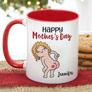 Happy Mother's Day, Gift For Mom, Personalized Mug, Funny Butt Mug, Mother's Day Gift - Coffee Mug - GoDuckee