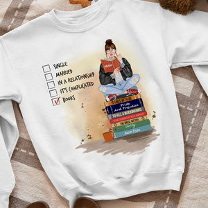 Single, Married, In A Relationship, Books, Personalized Shirt, Gift For Book Lover - Shirts - GoDuckee