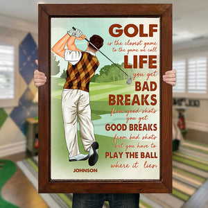 Personalized Man Playing Golf Poster - Golf Is The Closest Game To The Game - Poster & Canvas - GoDuckee