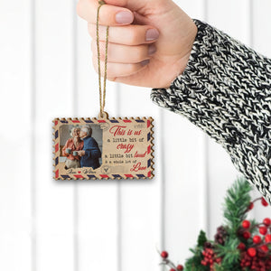 This Is Us A Little Bit Of Crazy A Little Bit Loud & A Whole Lot Of Love, Couple Photo Personalized Wood Ornament Christmas Gift - Ornament - GoDuckee