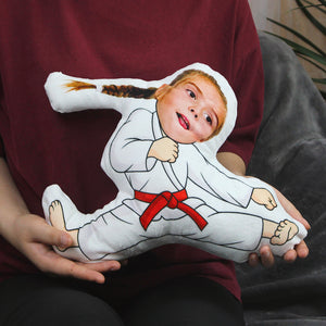 Custom Face Pillow, Love Family, Karate Girl - Pillow - GoDuckee