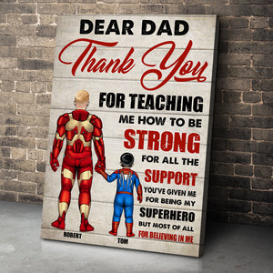 Dear Dad Thank You For Believing In Me Personalized Father Canvas Print - Poster & Canvas - GoDuckee