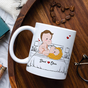 Personalized Naughty Couple Mug, You're The Best Thing That's Ever Happened To My P - Coffee Mug - GoDuckee