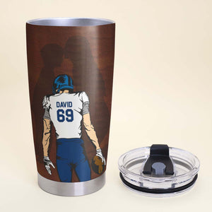 American Football Mom/Dad/Grandpa Believed In Him, Personalized Tumbler - Tumbler Cup - GoDuckee