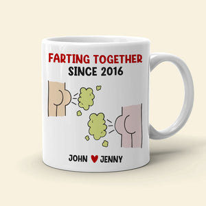 Your Farts Stink But Until They Kill Me I'll Still Love You Personalized Couple Mug, Gift For Couple - Coffee Mug - GoDuckee