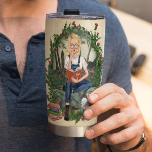 Personalized Booker Lover Tumbler - I Am A Reader That Means I Live in A Crazy Fantasy World - A Reading Girl - Tumbler Cup - GoDuckee