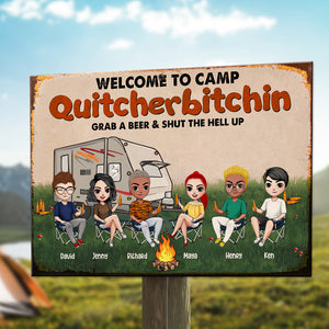Personalized Camping Printed Metal Sign - Welcome To Camp - Metal Wall Art - GoDuckee