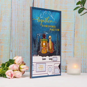 Camping Together Is Our Favorite Place To Be, Horoscope Zodiac Personalized Layered Wood Sign Stand - Wood Sign - GoDuckee