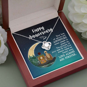 Camping Couple Happy Anniversary - Personalized Love Knot Necklace - Jewelry - GoDuckee