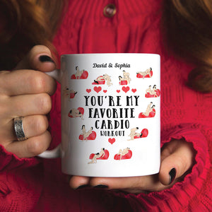 You're My Favorite Cardio Workout, Make Love Couple White Mug - Coffee Mug - GoDuckee