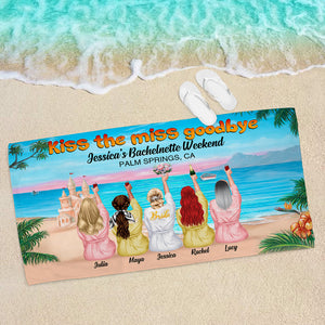 Kiss The Miss Goodbye - Personalized Beach Towel - Beach Towel - GoDuckee
