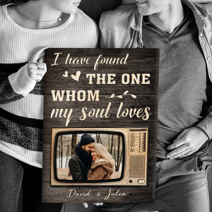 Custom Couple Photo Poster - I Have Found The One Whom My Soul Loves - Retro TV View - Poster & Canvas - GoDuckee