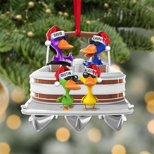 Pontoon Trip Duck Personalized Acrylic Ornament, Christmas Tree Decor - Ornament - GoDuckee
