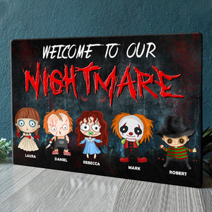 Welcome To Our Nightmare Personalized HLW Metal Sign, Gift For Family - Metal Wall Art - GoDuckee
