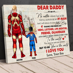 Dear Daddy/Mommy, To Me You Are The World - Personalized Canvas Print - Mother's Day, Father's Day Gift - Poster & Canvas - GoDuckee