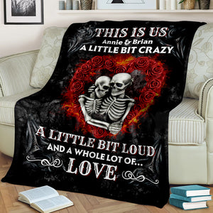 You & Me We Got This, Personalized Couple Blanket, Black Gothic Red Roses Design - Blanket - GoDuckee