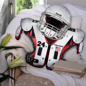 Helmet & Shoulder Pad - Custom Shape Pillow - Gift For Football Player - Pillow - GoDuckee
