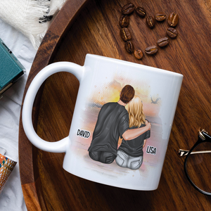 Couple Blanket Hogger Excellent Cook, Personalized Love Pie Chart White Mug - Coffee Mug - GoDuckee