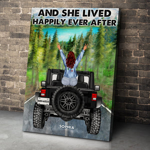 And She Lived Happily Ever After Personalized Car Canvas Print - Poster & Canvas - GoDuckee