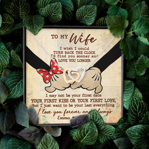 Couple I'd Find You Sooner - Personalized Interlocking Hearts Necklace - Jewelry - GoDuckee