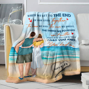 I Had You And You Had Me Personalized Couple Blanket Couple Beach - Blanket - GoDuckee