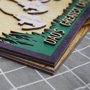 Fishing Dad's Greatest Catches, Personalized Layered Wood Sign Stand, Gifts for Dads - Wood Sign - GoDuckee