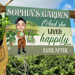 And She Lived Happily Ever After, Gift For Farmer Girl Personalized Farmer Metal Sign - Metal Wall Art - GoDuckee