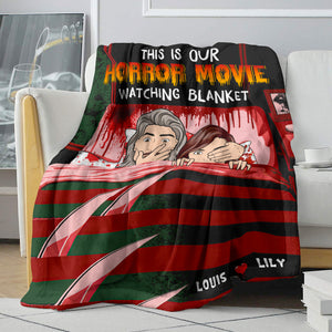 Personalized Horror Couple Blanket - True Love Is Like Ghosts - Freddy Krueger Sweater Pattern - Blanket - GoDuckee