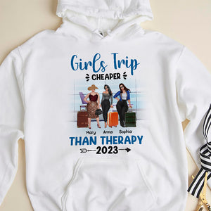 Girls Trip Cheaper Than Therapy Personalized Travelling Friends Shirt, Gift For Friends - Shirts - GoDuckee