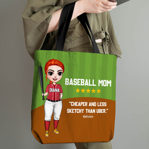 Less Sketchy Than Uber Personalized Tote Bag - Gift For Baseball Mom - Tote Bag - GoDuckee