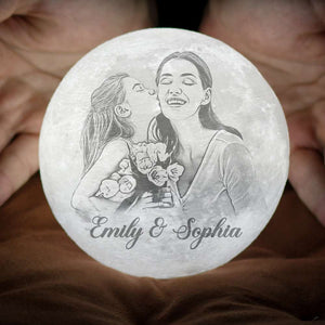 My Daughter You Are Braver Than You Believe Personalized 3D Moon Lamp-Family Gift - Led Night Light - GoDuckee