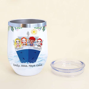 Personalized Cruising Besties Wine Tumbler - Bad Girls Don't Drink - Wine Tumbler - GoDuckee