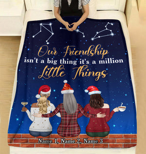Personalized Christmas Zodiac Sister Blanket - Our Friendship Isn't A Big Thing It's A Million Little Things - Blanket - GoDuckee