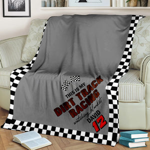 This Is My Dirt Track Racing Watching Blanket, Custom Driver Name & Number - Blanket - GoDuckee