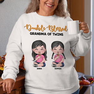 Double Blessed, Grandma Of Twins, Personalized Shirt, Gift For Grandma - Shirts - GoDuckee