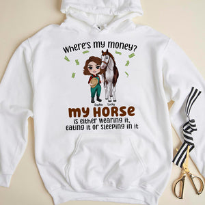 Where's My Money, Personalized Shirt, Gift For Horse Lover - Shirts - GoDuckee