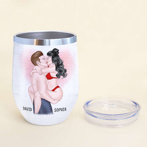 Couple Not Care If We Get Into Heaven With All The Fornicating, Personalized Wine Tumbler - Wine Tumbler - GoDuckee