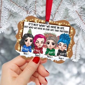 Who We Have In Our Life That Matters - Personalized Ornament - Gift for Friends - Girl Doll in Mirror - Ornament - GoDuckee